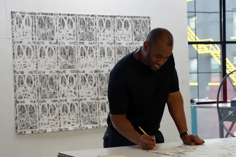 Thumbnail image for press titled Karl-Anthony Towns x Rashid Johnson: When the Artist Met the All-Star