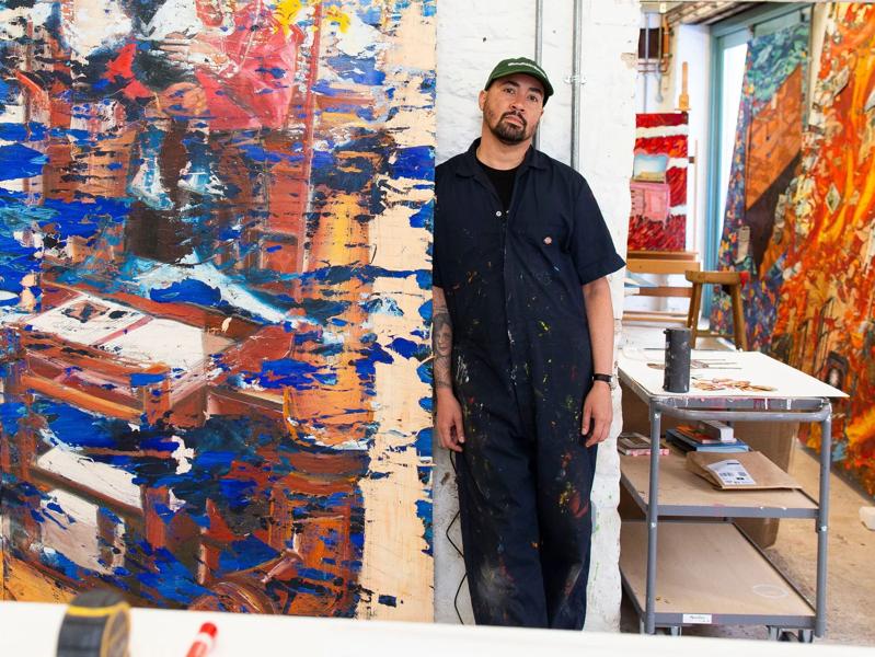 Angel Otero during his residency at Hauser & Wirth Somerset, 2026. Courtesy the artist and Hauser & Wirth. Photo: Clare Walsh