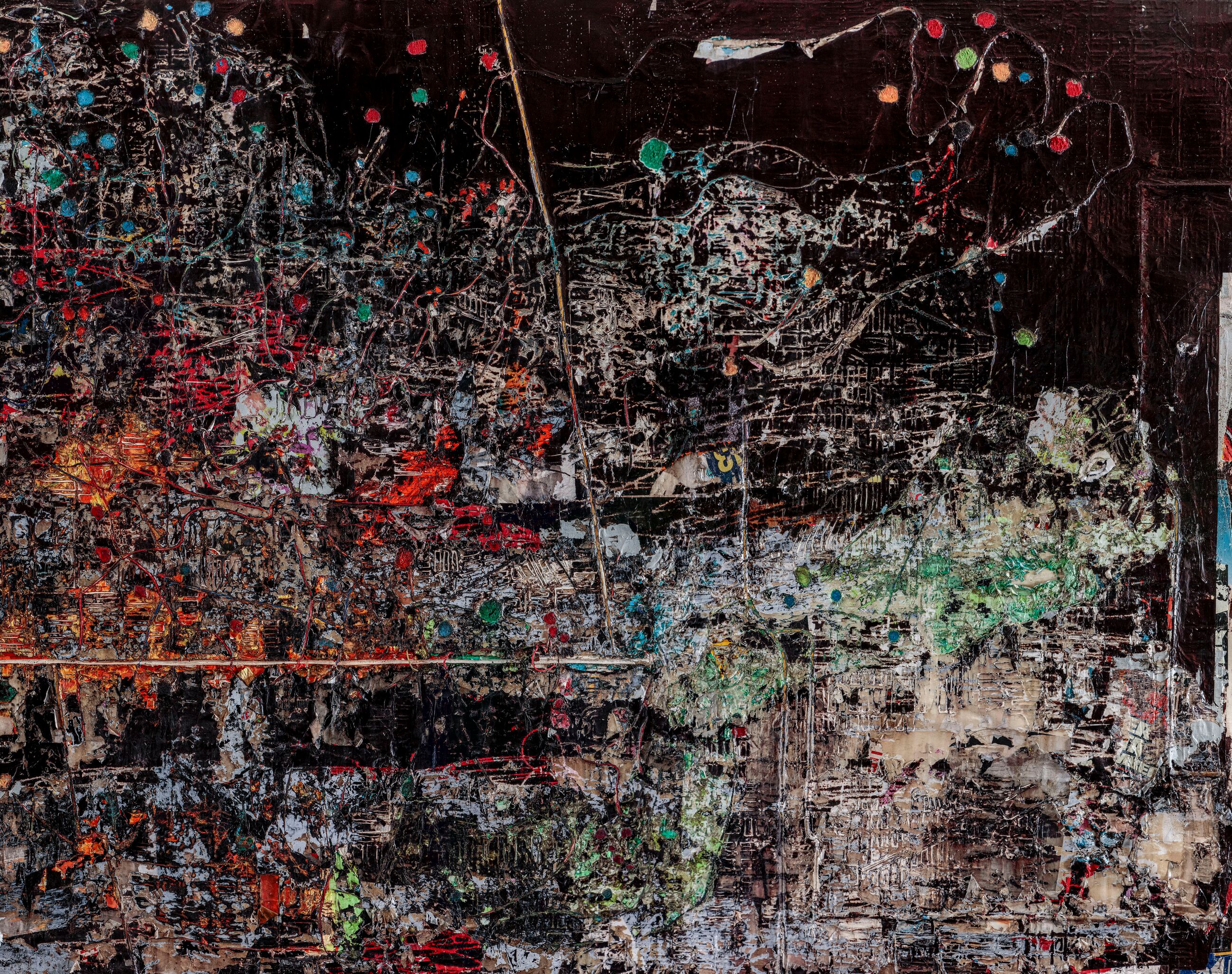 Thumbnail image for exhibition titled There is only one thing I fear in life, my friend: One day, the black will swallow the red.<br>With works by Mark Bradford