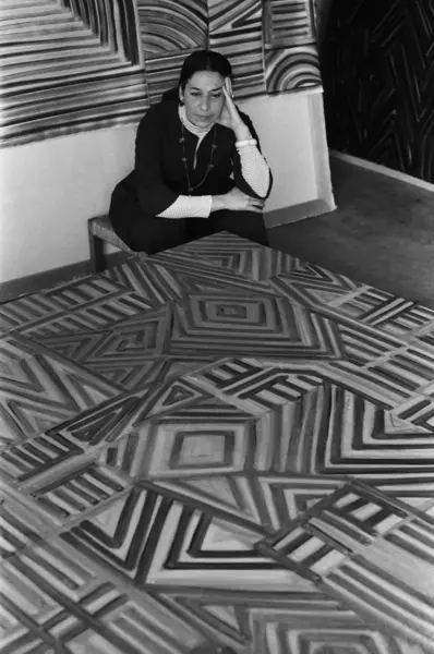 Thumbnail image for press titled Luchita Hurtado set out to make her own maternity clothes. She ended up crafting her outfits for the rest of her life