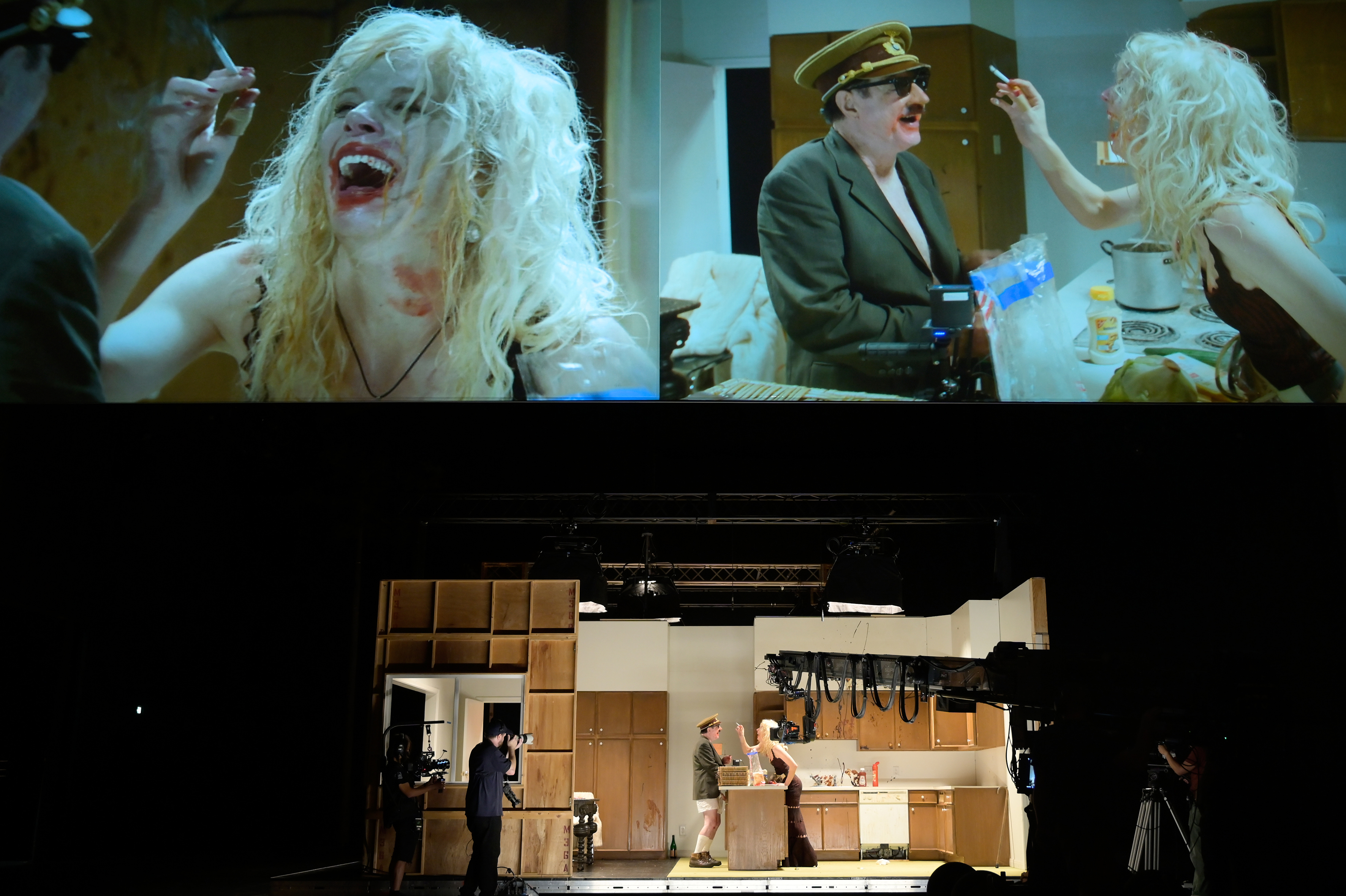 Performance still, 'Paul McCarthy & Lilith Stangenberg: A&E / Adolf & Eva / Adam & Eve / Hamburg', Deutsches Schauspielhaus, Hamburg, Germany