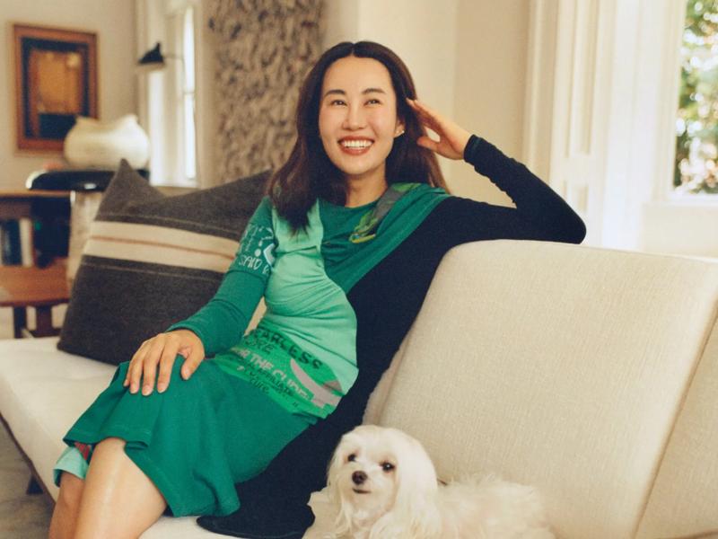 Yan Du at her house in London with Snowy, August 2023. Photo: Lee Whittaker. Courtesy Y.D.C.