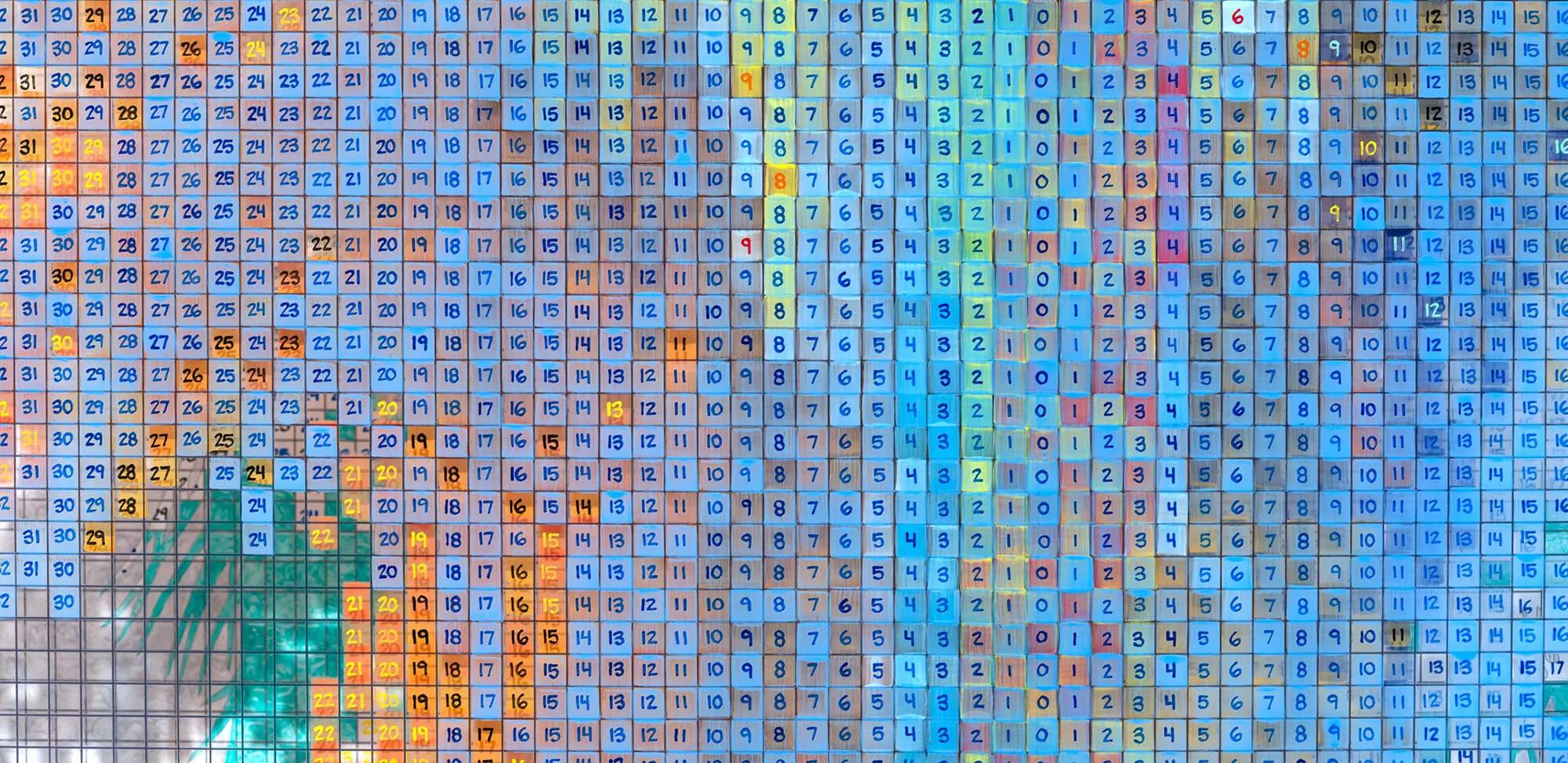 Hero image for exhibition titled Charles Gaines <br>Numbers and Trees: Palm Canyon, Palm Trees Series 3