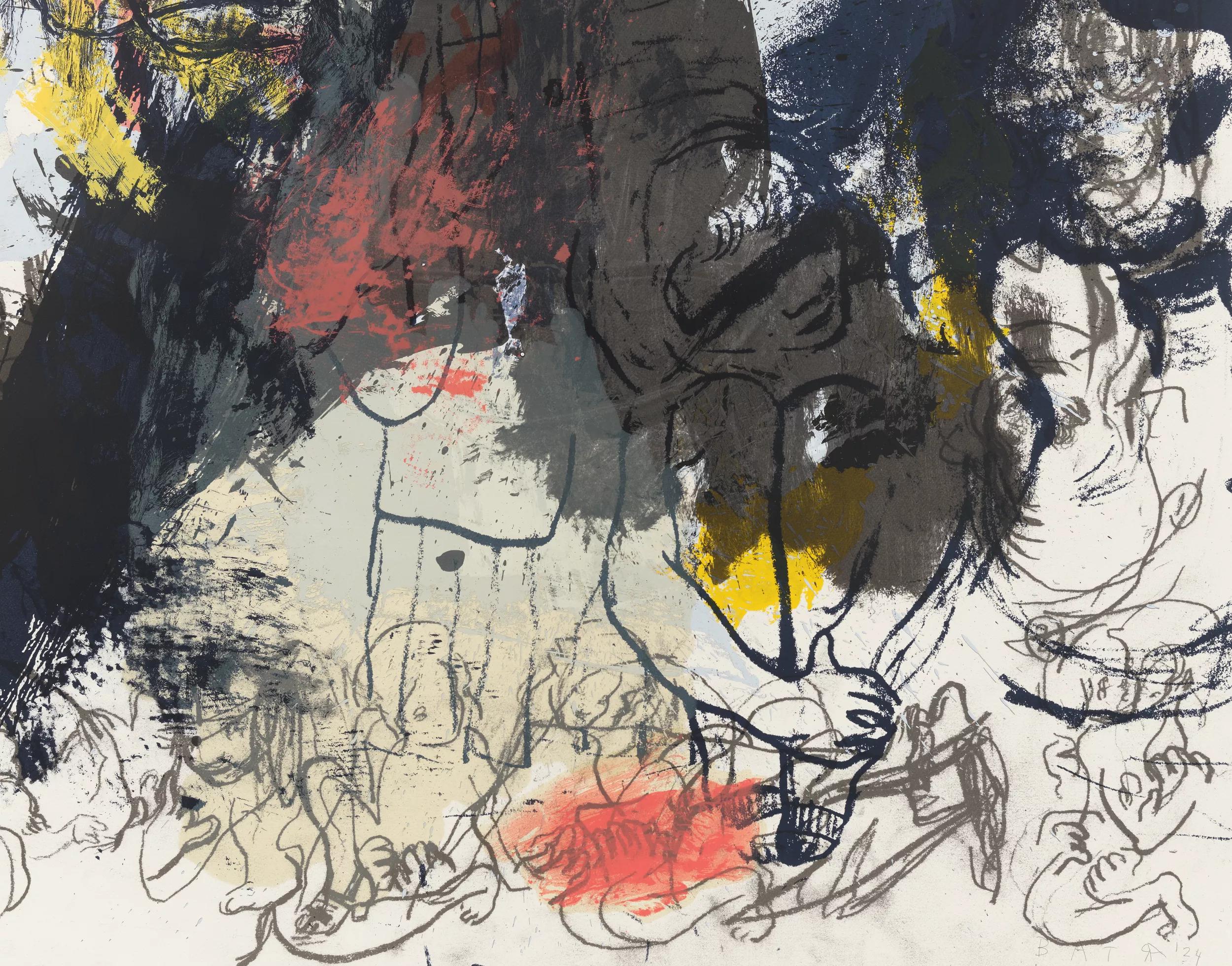 Image for exhibition titled Rita Ackermann. Splits: Printing | Painting