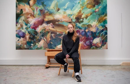 Thumbnail image for press titled Stroke of Genius: How 34-Year-Old Flora Yukhnovich’s 21st-Century Spin on Rococo Turned Her Into an Art-World Phenomenon