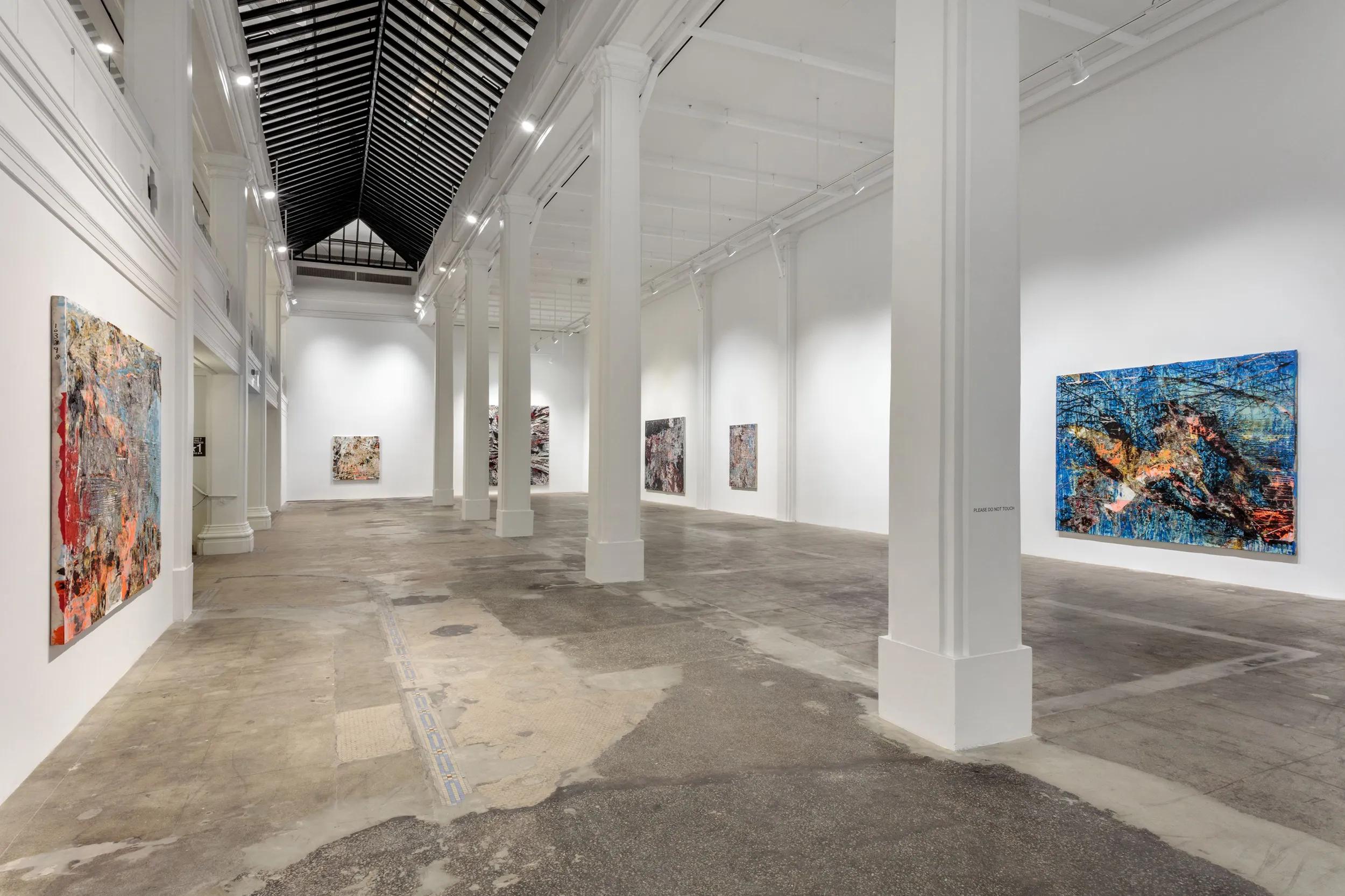 Installation view, ‘Mark Bradford. New Works,’ Hauser & Wirth Downtown Los Angeles, 2018. Photo: Joshua White