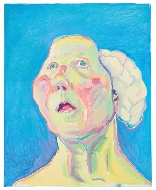 maria lassnig vrouw met brein uitsnede