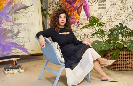 Thumbnail image for press titled Step Inside Artist Firelei Báez’s Brooklyn Studio