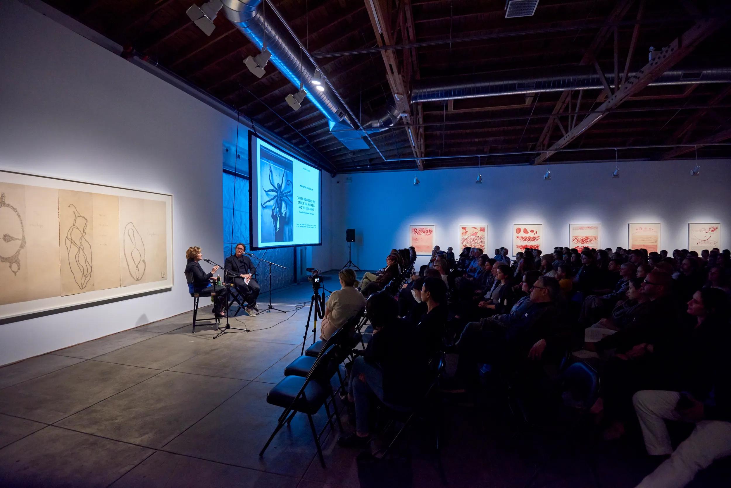 Screening: ‘Louise Bourgeois: The Spider, The Mistress and the Tangerine,’ Hauser & Wirth Downtown Los Angeles, 2018. Photo: Mario de Lopez