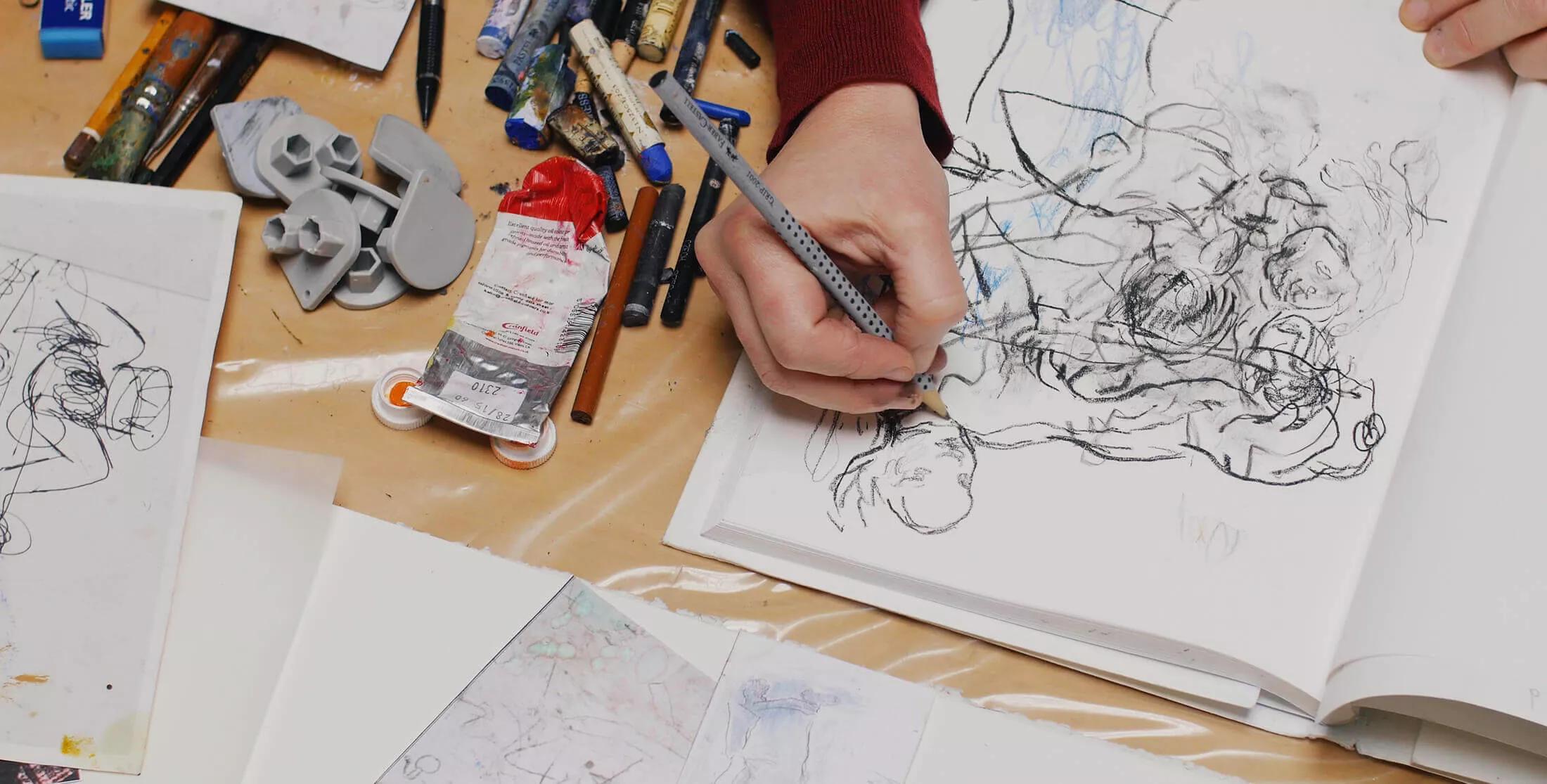 Hero image for exhibition titled Rita Ackermann<br>Works on Paper