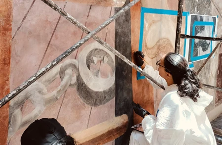 Thumbnail image for press titled Restored Anti-Fascism Mural by Philip Guston Unveiled in Mexico