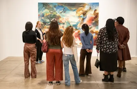 Image for news titled ‘Past & present’ in celebration of Flora Yukhnovich’s solo exhibition ‘Bacchanalia’ 