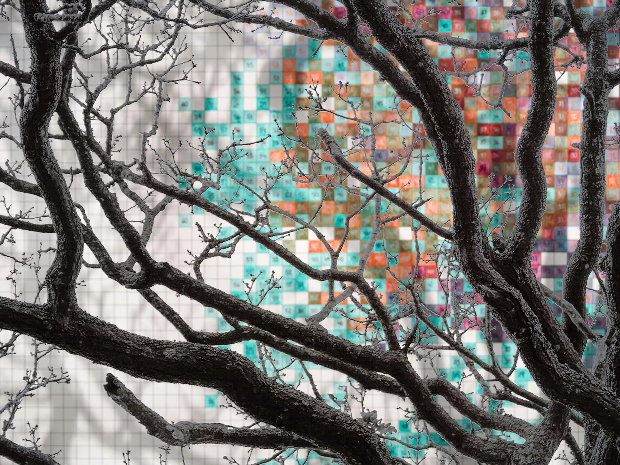 Hero image for exhibition titled Numbers and Trees: London Series 2, Tree #4, Millennium Bridge