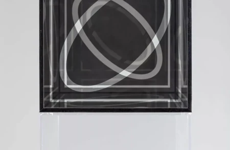 Larry Bell, Untitled (Cube 12"), 1964. © Larry Bell. Courtesy Hall Collection. Photo- Sylvia Ros