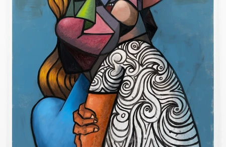 Thumbnail image for exhibition titled George Condo Woman with Designer shirt
